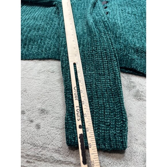 Torrid Womens Size 2 Green Chenille Cardigan Sweater Lace-Up Back Detail Open - Picture 6 of 12